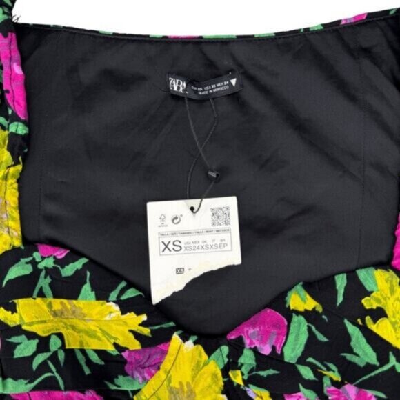 Zara Floral Crop Top Size XS - Picture 6 of 8